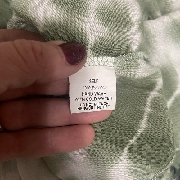 Shop Neighbor women's S button front tye dye peplum crop long sleeve EUC - Picture 8 of 8